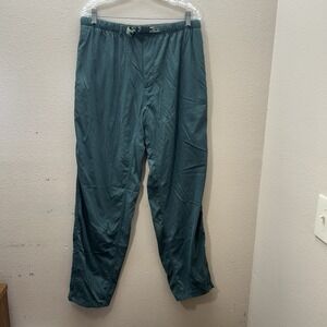 Vintage LL Bean Pants Mens M/L Green Outdoor Hiking Nylon 90s Y2K Stretch Waist